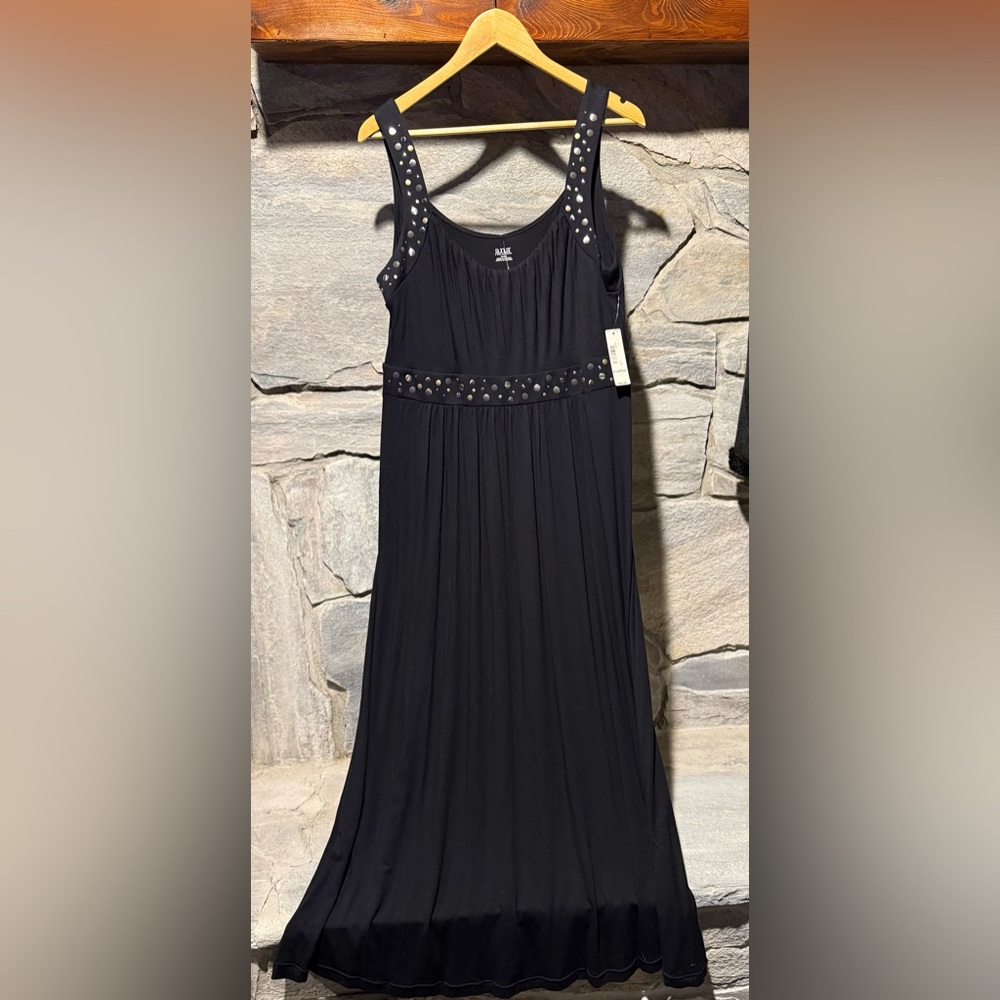 Soft and Beautiful Black Stud-Embellished Maxi Dress